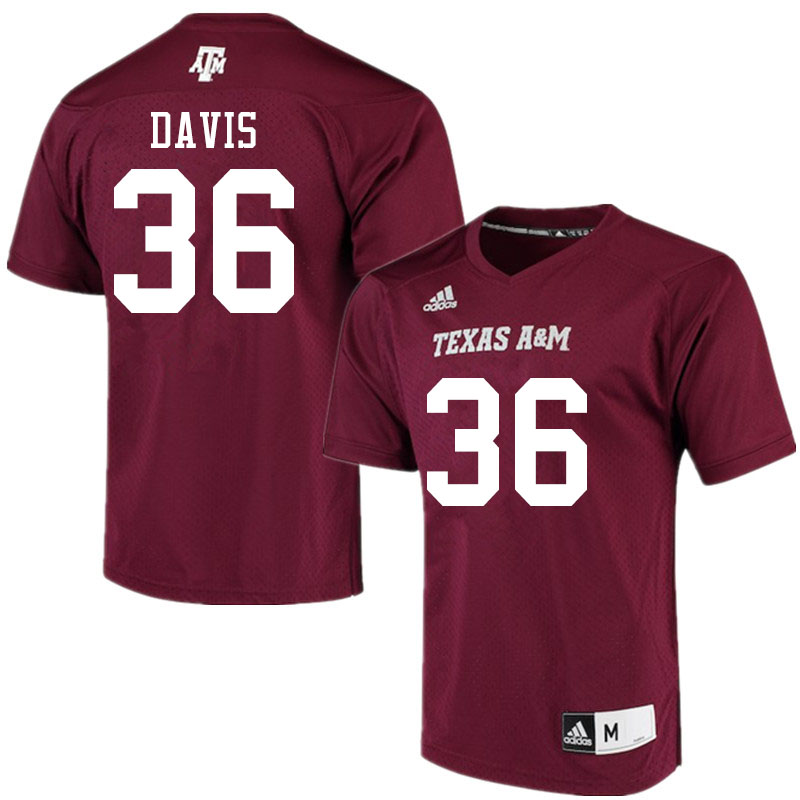 Men #36 Caden Davis Texas A&M Aggies College Football Jerseys Sale-Maroon Alumni Player - Click Image to Close